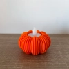 Ryflowana Dynia Świecznik Ozdoba Jesienna Do Domu LED Tealight